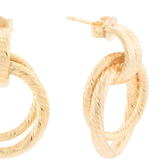 NEW MIA FIORE Made In Italy 18kt Gold Plated Doorknocker Earrings 1025 3j2 - Picture 3 of 4